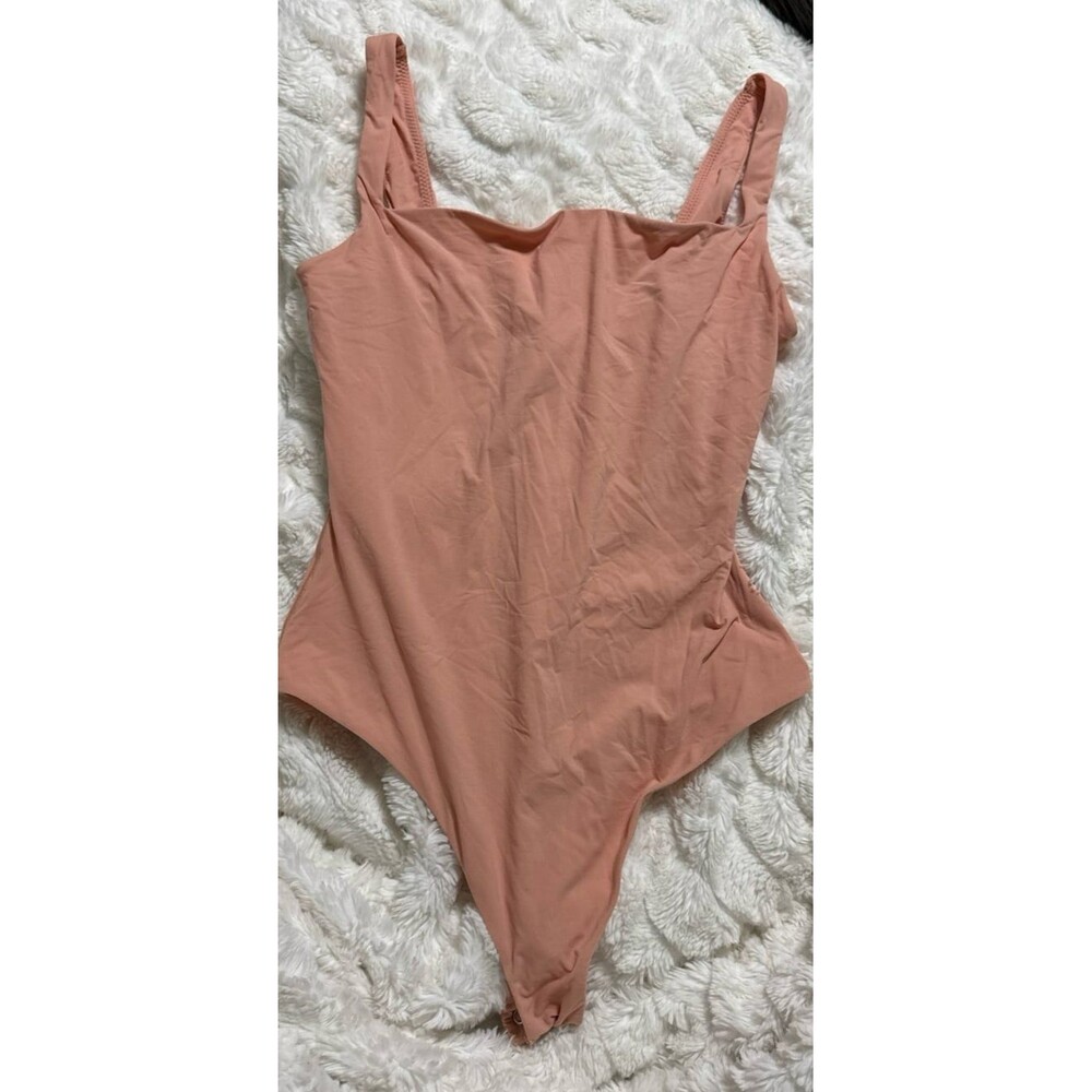 Skims Fits Everybody Square Neck Bodysuit Desert Clay